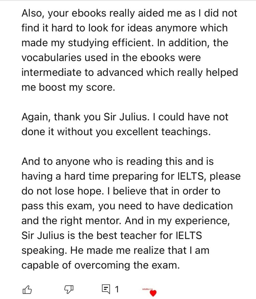 ielts speaking band 8 student success 